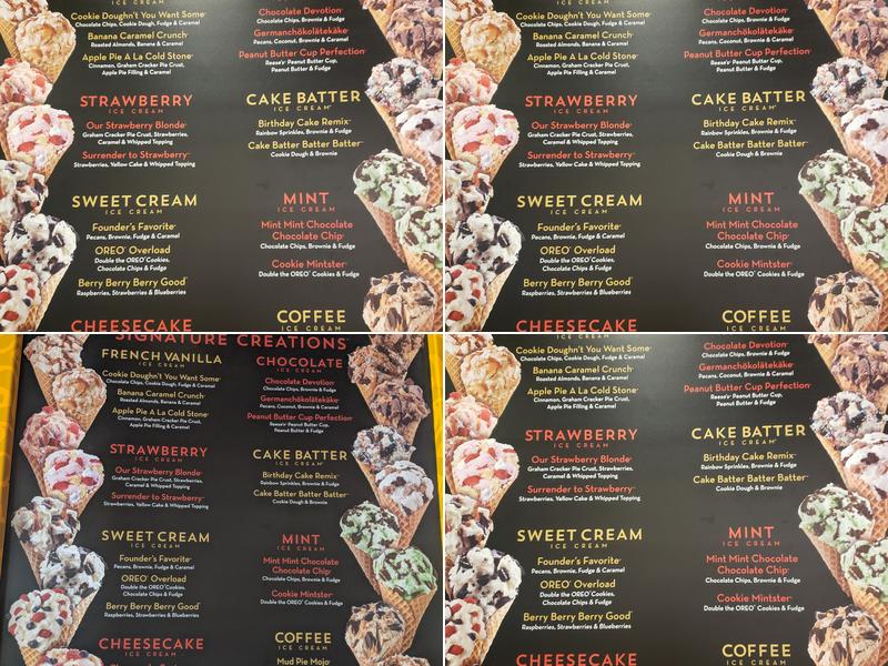 Cold Stone Creamery Menu