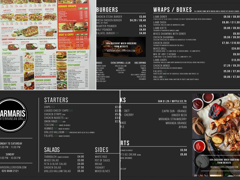 Marmaris Grill Croydon Menu