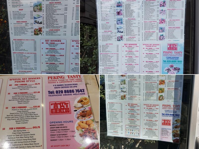 Peking Tasty Menu