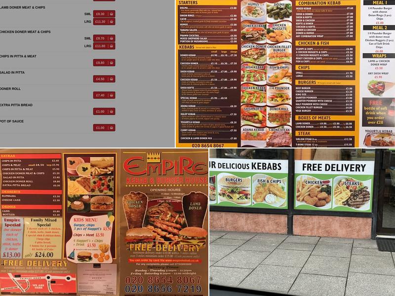 Empire Kebab House Menu