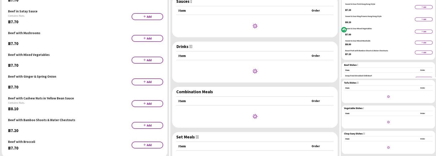 Huang's Kitchen Menu