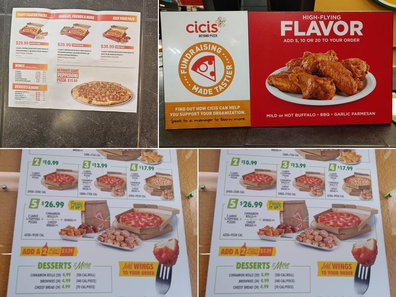 Cicis Pizza Menu