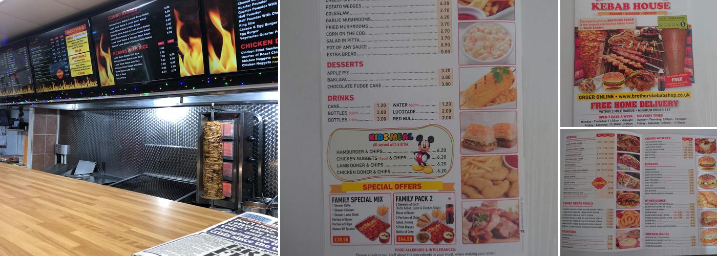 Brothers Kebab House Menu
