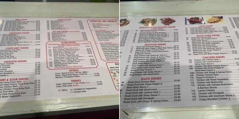Mei Chinese Take Away Menu