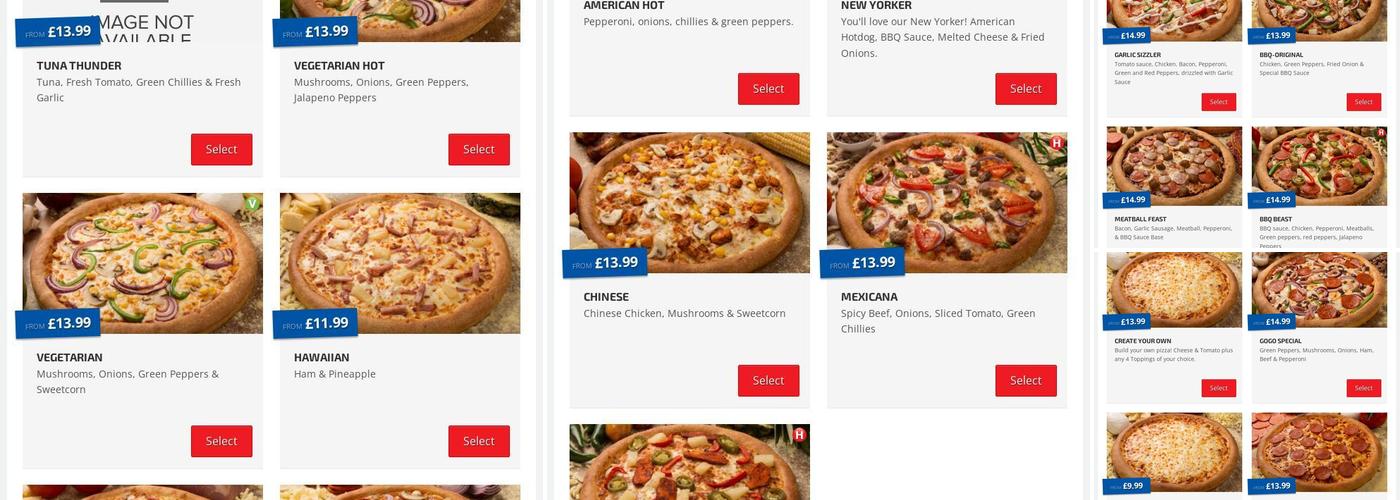 Pizza Go Go Croydon Menu