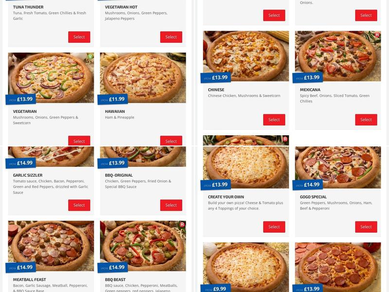 Pizza Go Go Croydon Menu