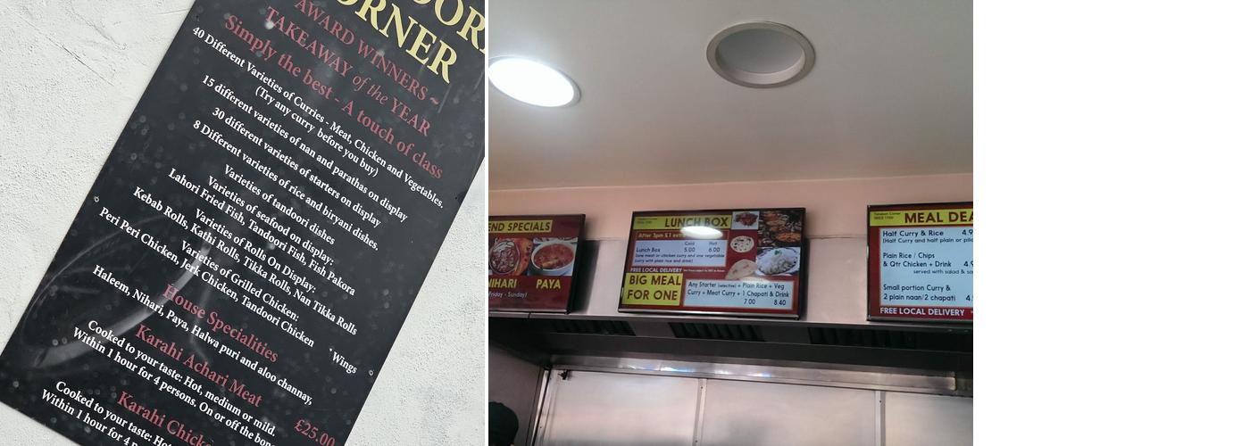 Tandoori Corner Menu