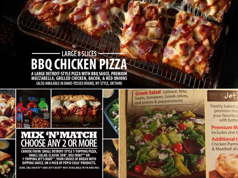 Jet's Pizza Menu
