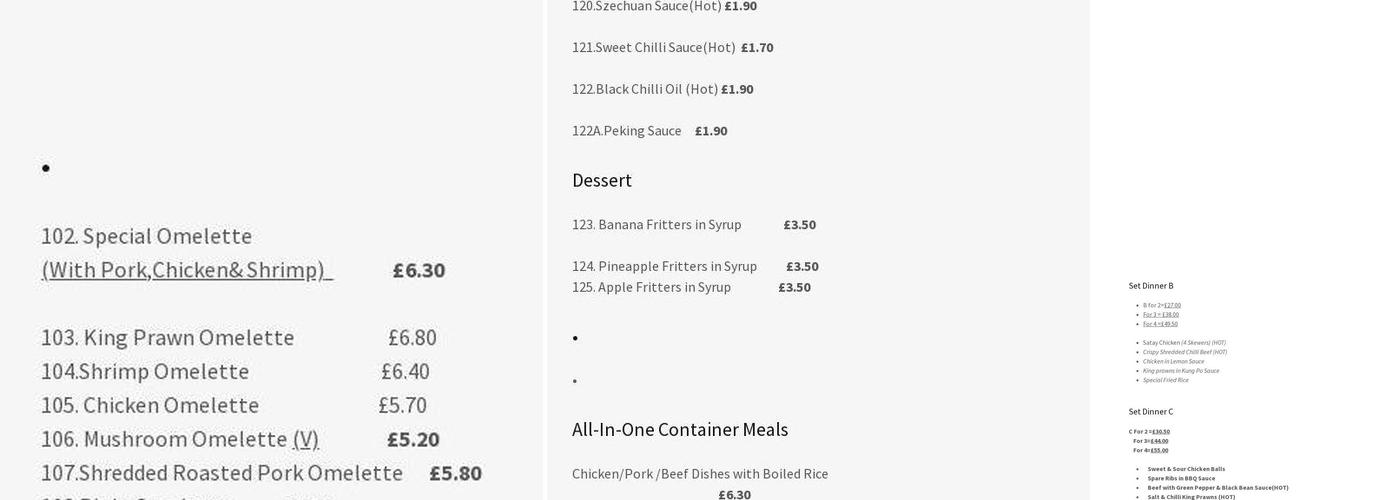 Phoenix Chinese Takeaway Menu
