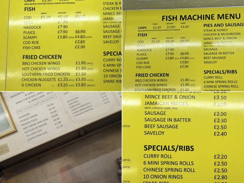Fish Machine Menu