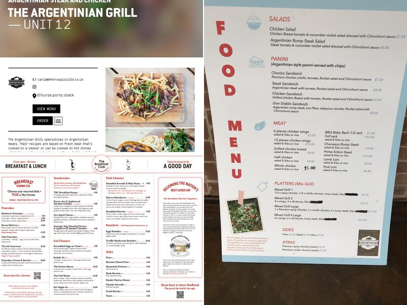 Argentinian Grill Menu