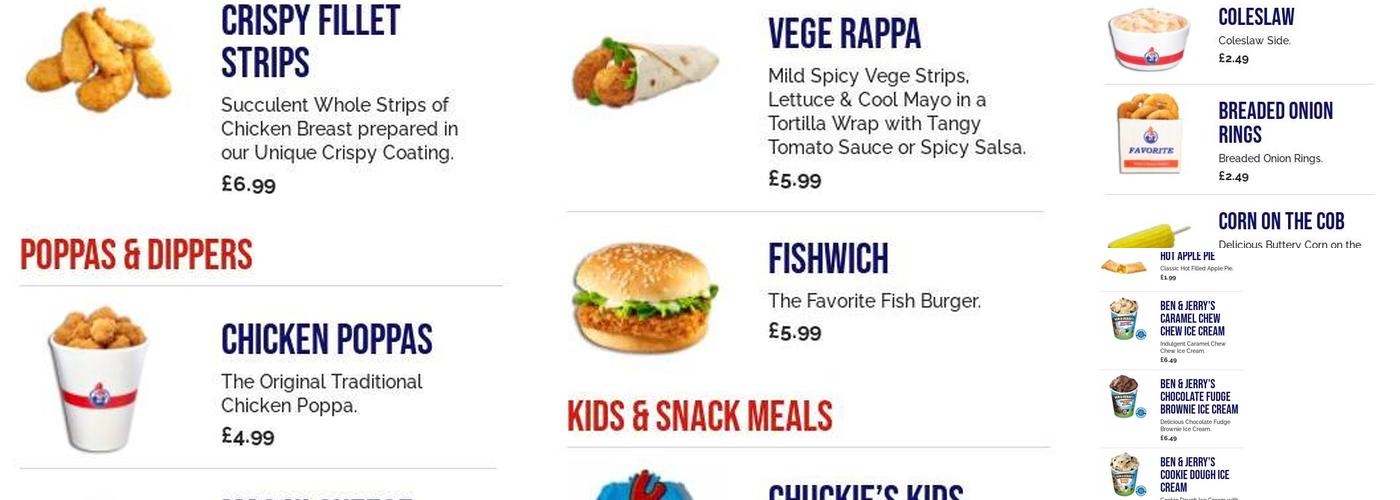 Favorite Chicken & Ribs Beddington Menu