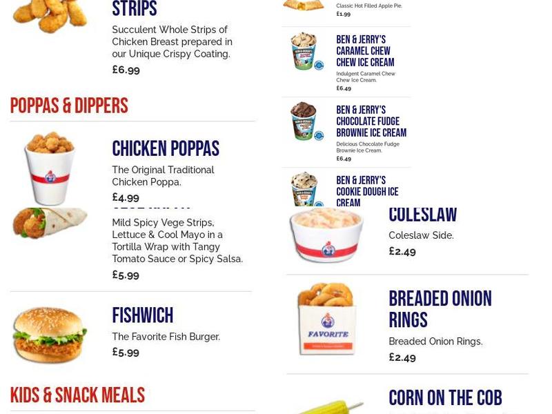 Favorite Chicken & Ribs Beddington Menu