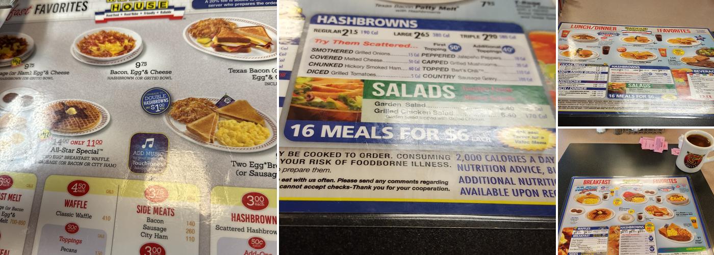 Waffle House Menu