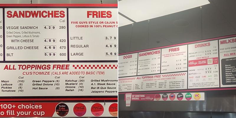 Five Guys Menu