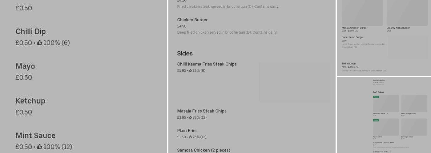 Red Chilli Lewisham Menu