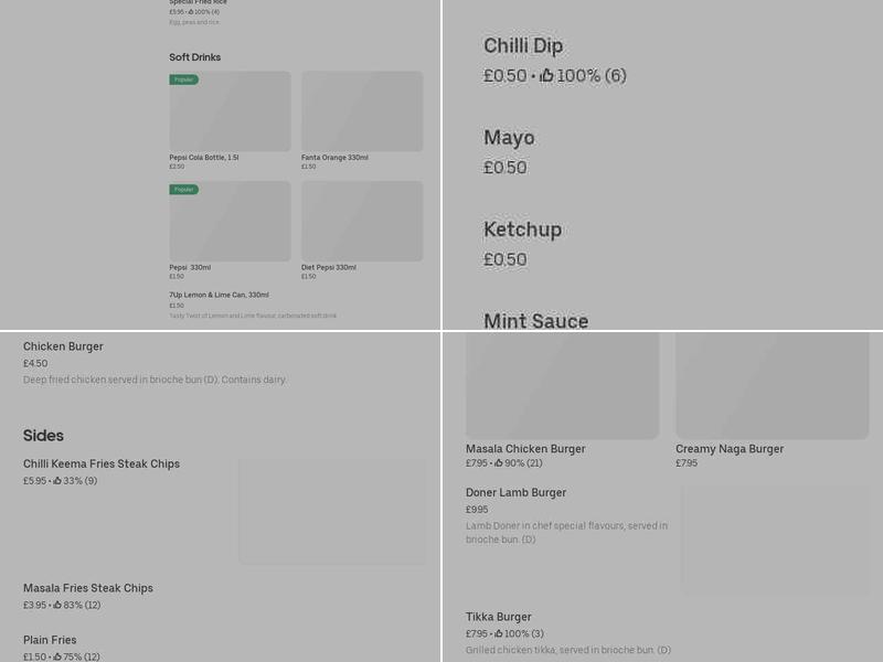 Red Chilli Lewisham Menu