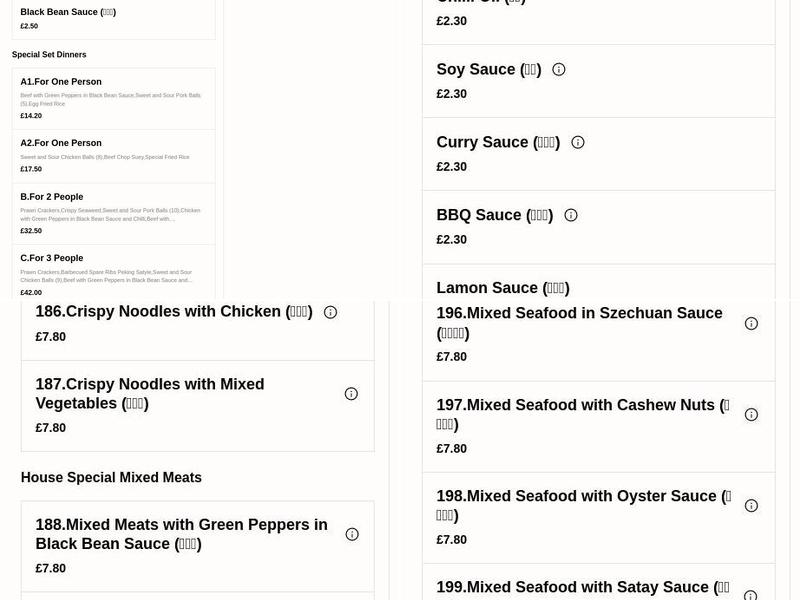 Gourmet Kitchen Menu