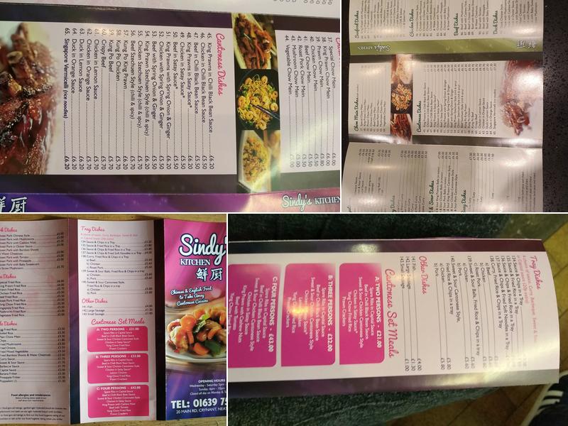 Sindy's Kitchen Menu