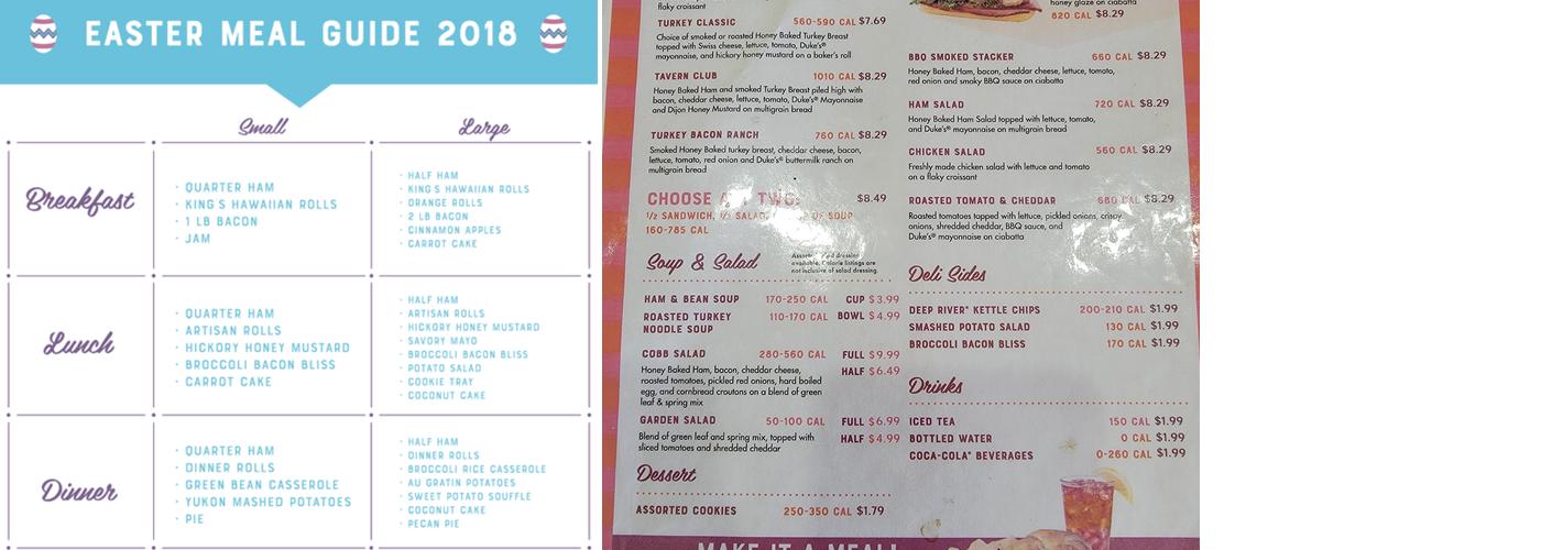 The Honey Baked Ham Company Menu
