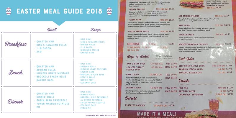 The Honey Baked Ham Company Menu