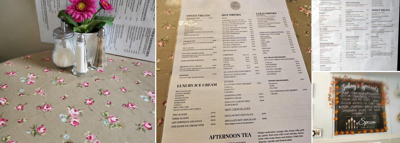 Spoons Tearooms Menu
