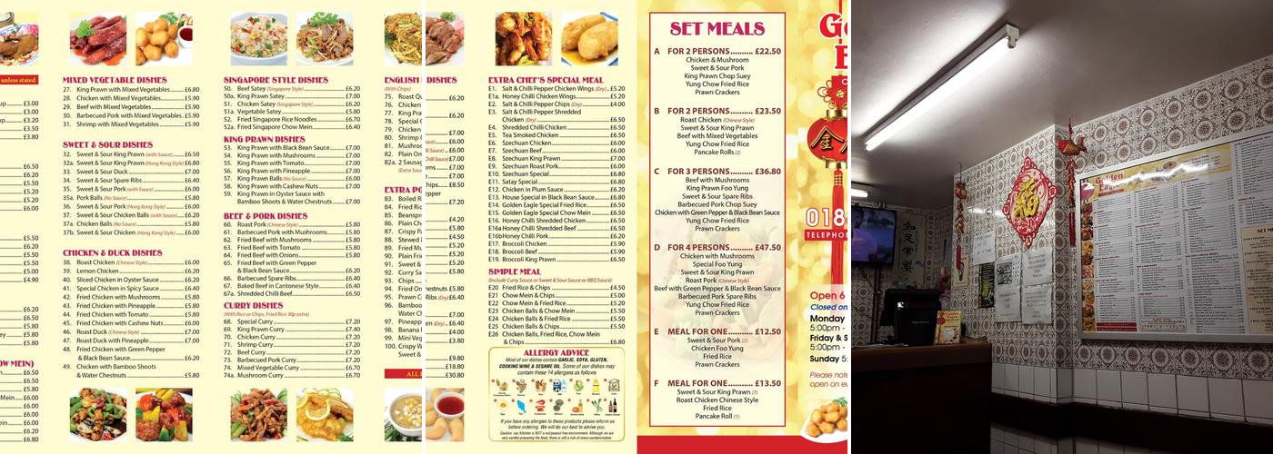 Golden Eagle Menu