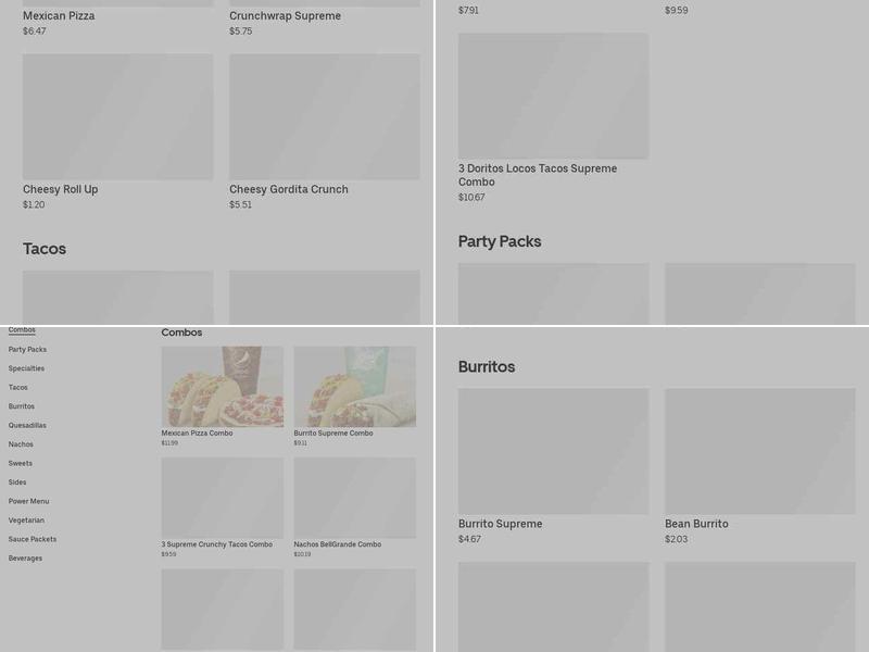 Taco Bell / KFC Menu