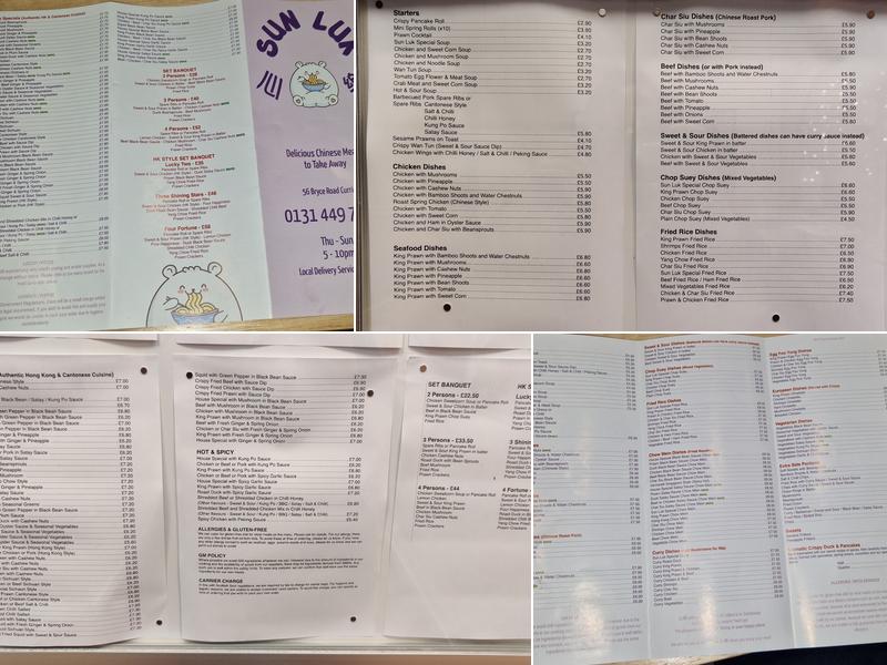 Sun Luk Menu