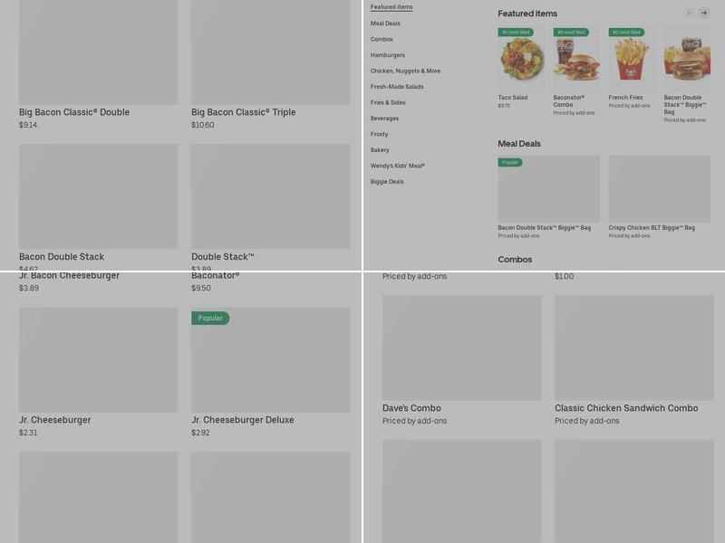 Wendy's Menu