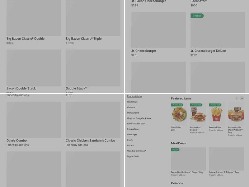 Wendy's Menu