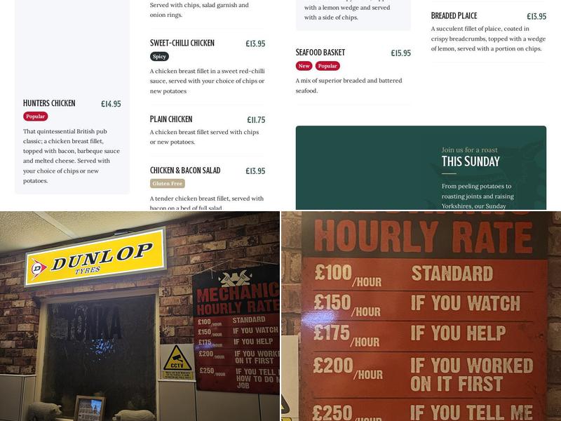 The New Tredegar Arms Menu