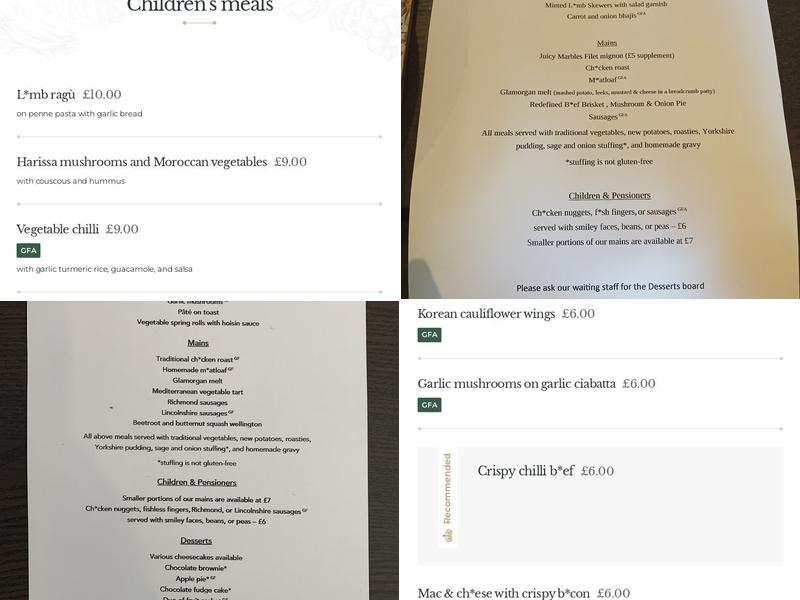 The Queen Inn Menu