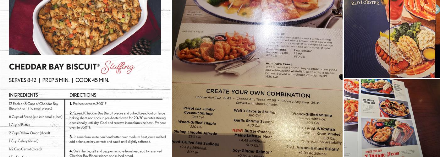 Red Lobster Menu