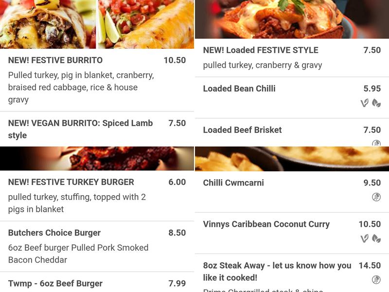 The Fork and Tune @ Cwmcarn hotel Menu