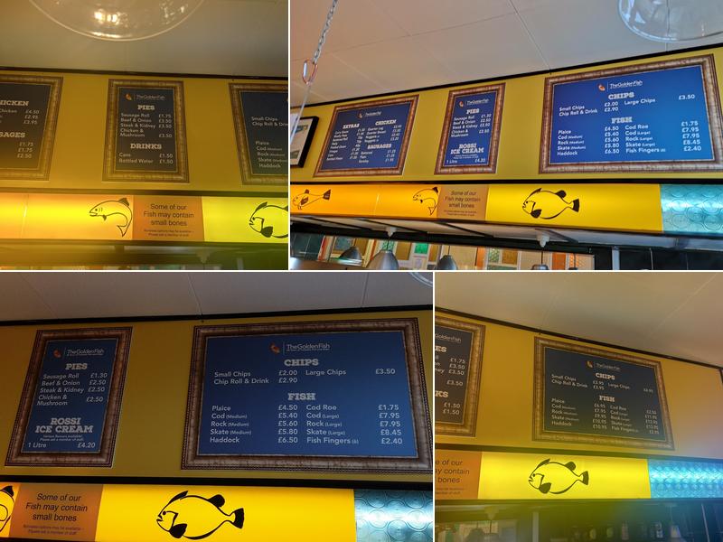 The Golden Fish Menu