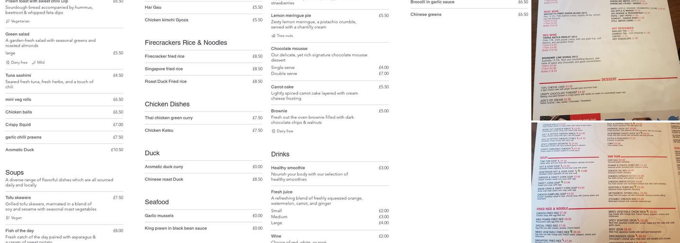 Firecracker Canteen Menu