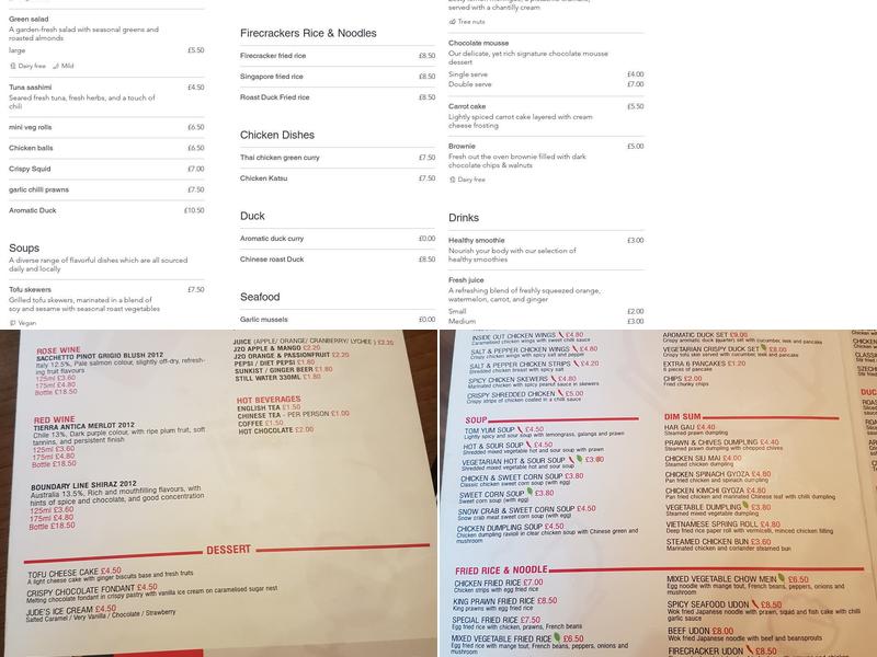 Firecracker Canteen Menu