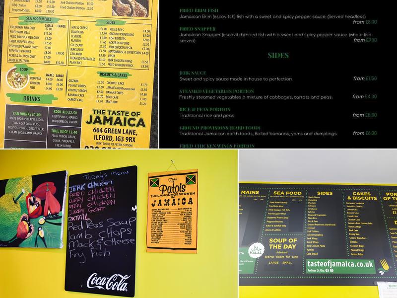 The Taste of Jamaica Caribbean Cuisine Menu