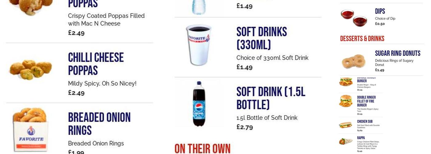 Favorite Chicken & Ribs Rainham Menu