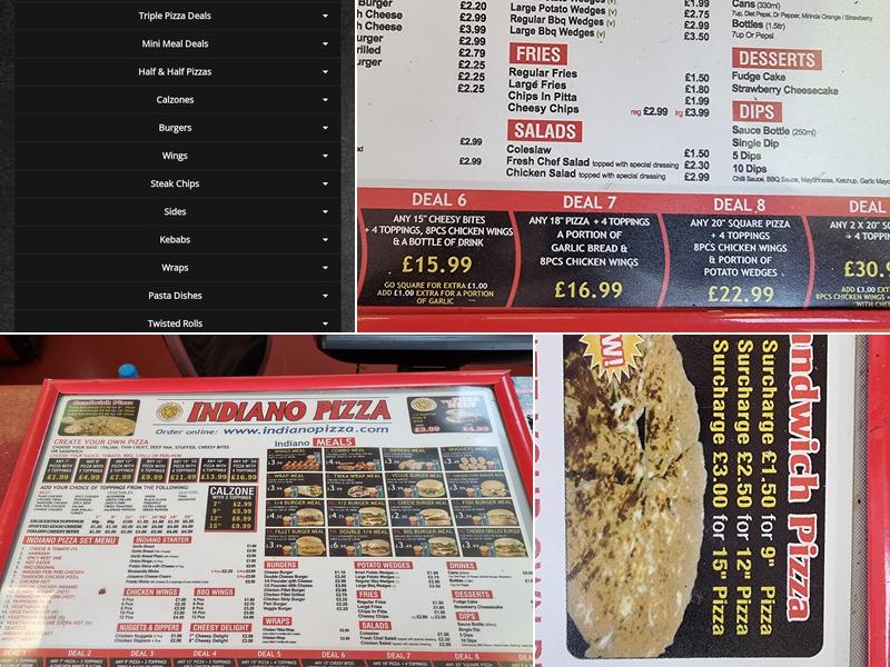Indiano Pizza (Dagenham) Menu