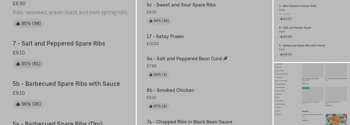 Chinese gourmet Menu