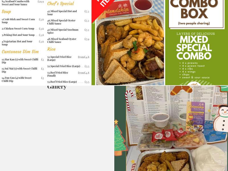Friendship Chinese Take Away Menu
