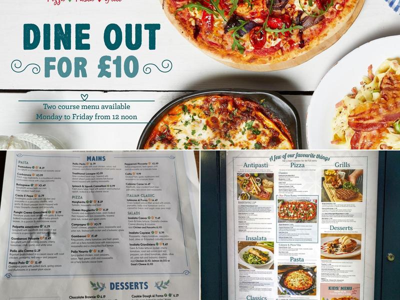 Bella Italia - Center Parcs Whinfell Menu