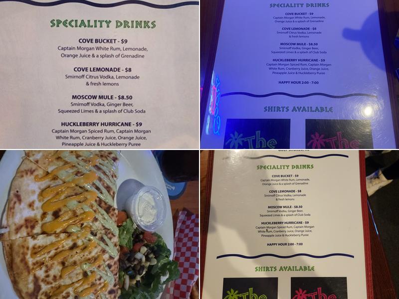 The Cove Bar and Grill Menu