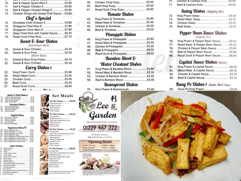 Lee Garden Menu