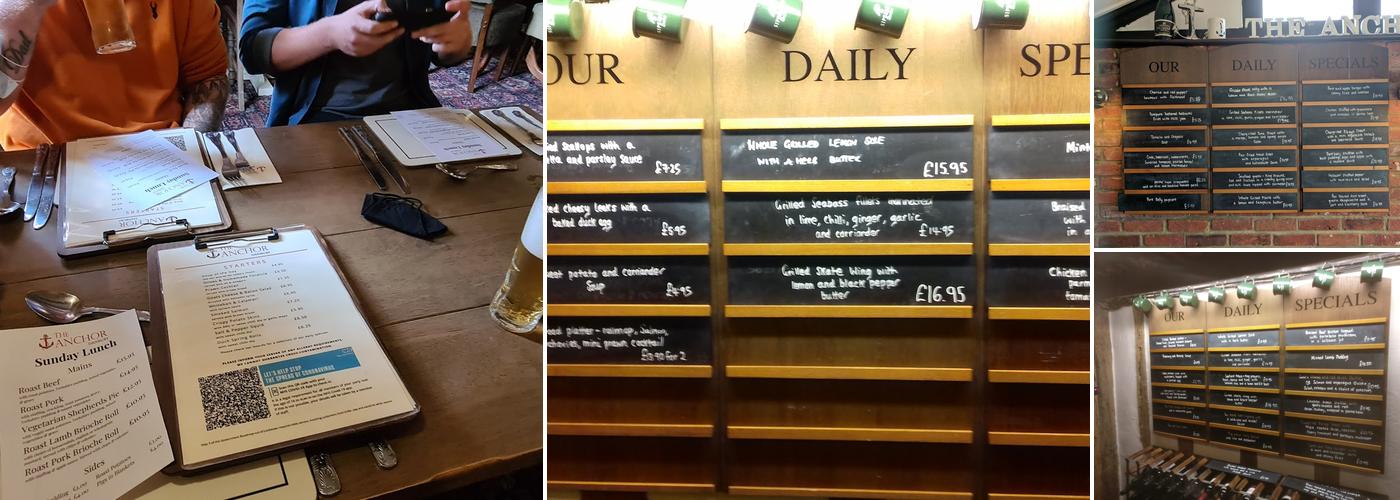 The Anchor Danbury Menu