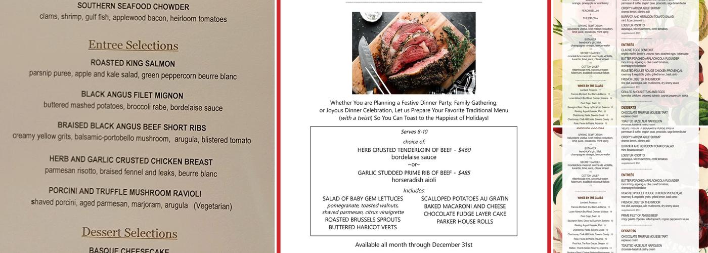 Cotton Row Menu