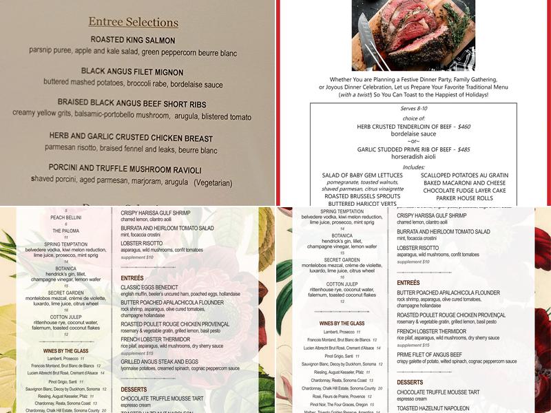 Cotton Row Menu