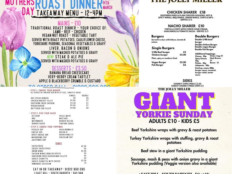 The Jolly Miller Menu